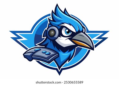 Blue Jay cabeça mascote logotipo design vetor