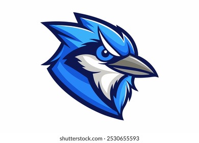 Blue Jay cabeça mascote logotipo design vetor