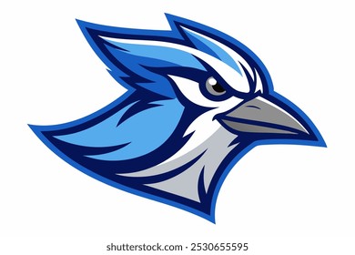 Blue Jay cabeça mascote logotipo design vetor