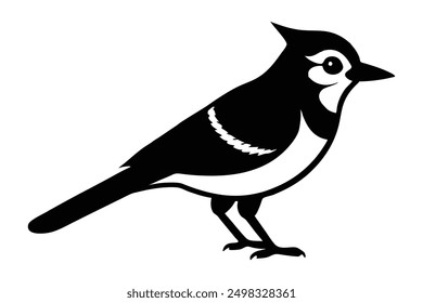 Blue Jay Silhouette Striking Bird Art