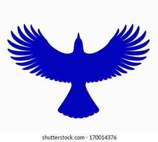 Blue Jay Silhouette, Vector