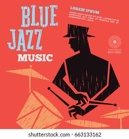 Blue Jazz Music Stock Vector (Royalty Free) 663133162 | Shutterstock