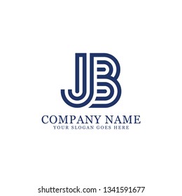 BLUE JB initial Letter logo, logo monogram, clean and modern design