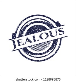Blue Jealous distressed grunge seal