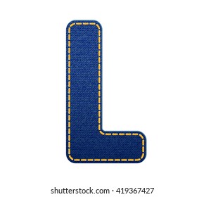 Blue Jean Letter L On White Stock Vector (Royalty Free) 419367427 ...