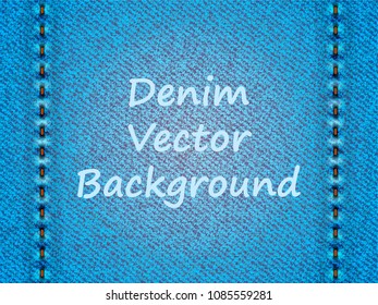 Blue jeans background. Vector illustration.