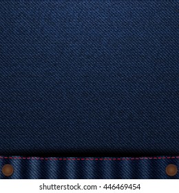 Blue jeans close up pocket vector illustration