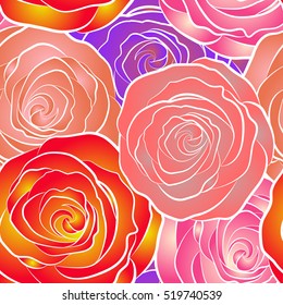Blue jeans cloth. Jeans background with rose flowers. Denim seamless pattern. Vector stylized roses. Denim floral background.