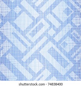 Blue jeans fabric with geometrical drawing
