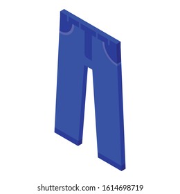 Blue jeans icon. Isometric of blue jeans vector icon for web design isolated on white background