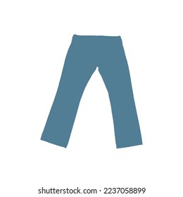 Blue jeans icon. Simple style blue jeans big sale poster background symbol. Blue jeans brand logo design element. Blue jeans t-shirt printing. vector for sticker.
