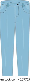 Blue jeans, illustration, vector on white background
