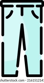 Blaue Jeans, Illustration, Vektorgrafik auf weißem Hintergrund.