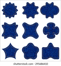 Blue jeans labels of different shapes for any design workflow
