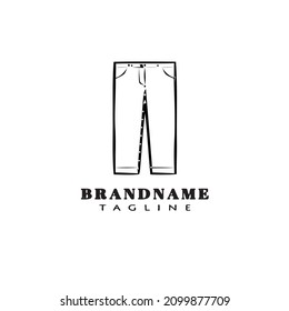 blue jeans logo cartoon icon design template black modern isolated flat illustration