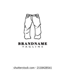 blue jeans logo cartoon icon flat template black modern isolated vector illustration