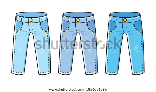 Blue Jeans Pants Isolated Cartoon Vector Stock Vector Royalty Free