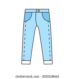 Blue jeans pants isolated vector icon