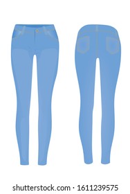 Blue jeans pants. vector illustration