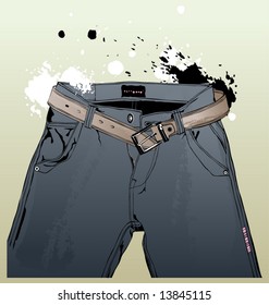 bolsillo de jeans azules - ilustración vectorial