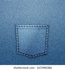 Bolsillo de jeans azules. Ilustración del vector