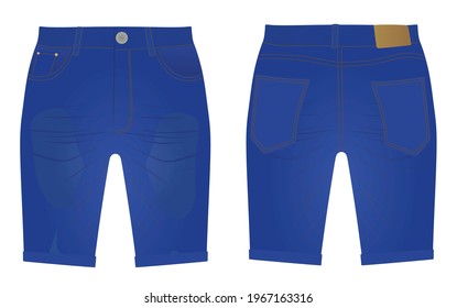 Blue jeans shorts. vector illustration