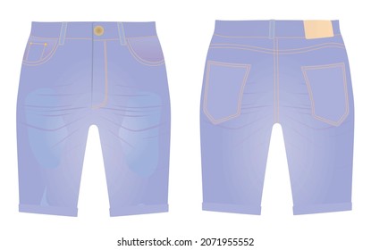 Pantalones cortos de jeans azules. ilustración vectorial
