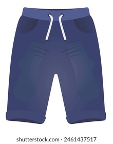 Blue jeans shorts. vector illustration