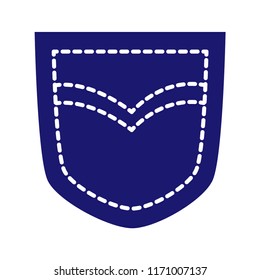 Blue jeans single pocket vector.