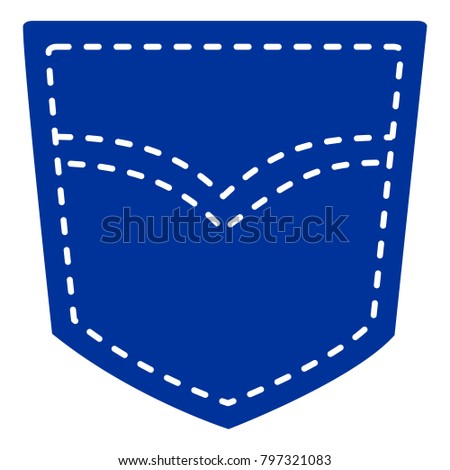 Blue jeans single pocket vector