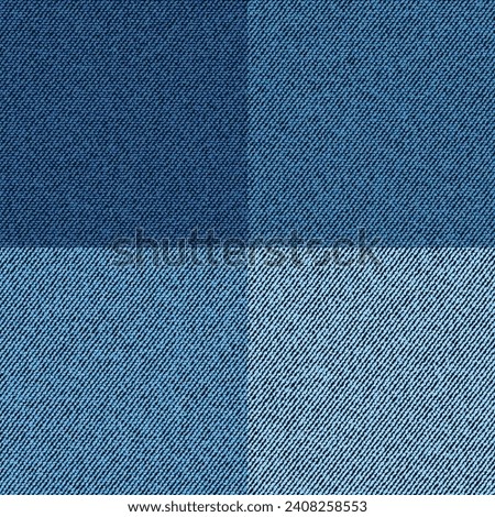 Blue jeans texture. Denim background. Seamless fabric checkered pattern.