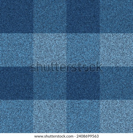Blue jeans texture. Denim background. Seamless fabric checkered pattern.