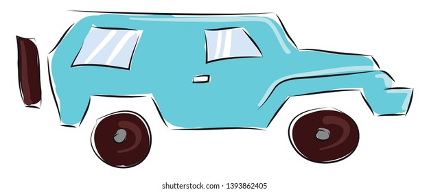 Ilustración vectorial de Blue jeep