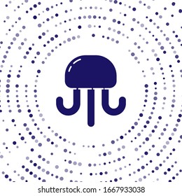 Blue Jellyfish icon isolated on white background. Abstract circle random dots. Vector Illustration