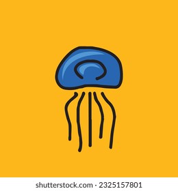 The Blue Jellyfish icon is suitable for your cool logo