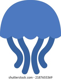 Blue jellyfish, illustration, vector on a white background.