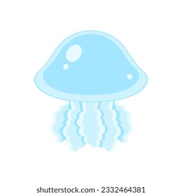 blue jellyfish in vector format in cartoon style