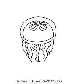 blue jellyfish vector illustration emoji symbol sign icon flat design