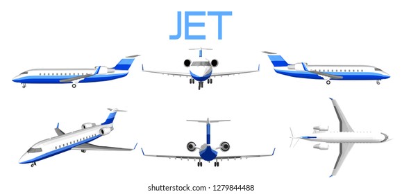 
Blue Jet Flight Vector