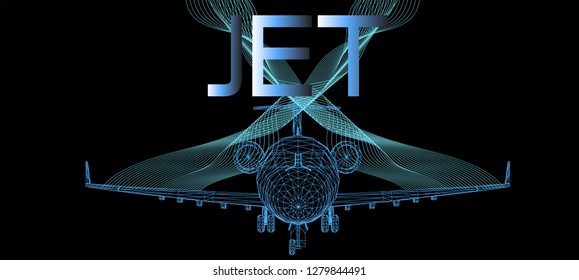 
Blue Jet Flight Vector