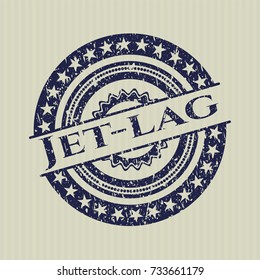 Blue Jet-lag grunge stamp