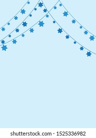 Blue Jewish Background with Jewish Star Bunting Decoration