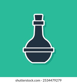 Blue Jewish wine bottle icon isolated on green background.  Vector