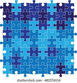 Blue Jig Saw Puzzle