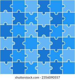Blue jigsaw pattern. jigsaw line pattern. jigsaw seamless pattern. Decorative elements, clothing, paper wrapping, bathroom tiles, wall tiles, backdrop, background.
