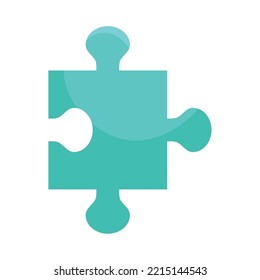 Blue Jigsaw Puzzle On White Background