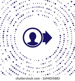 Blue Job promotion icon isolated on white background. Success, achievement, motivation business symbol, growth. Abstract circle random dots. Vector Illustration