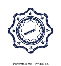 Blue joint, cigarette icon inside rubber texture