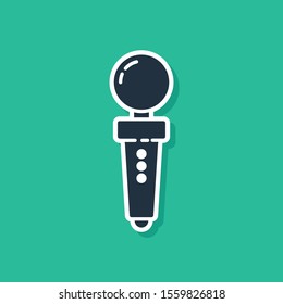 Blue Joystick for arcade machine icon isolated on green background. Joystick gamepad.  Vector Illustration