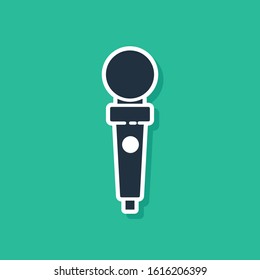 Blue Joystick for arcade machine icon isolated on green background. Joystick gamepad.  Vector Illustration